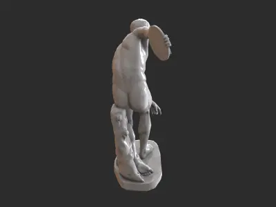 Discobolus Statue - Marble Low-poly 3D model