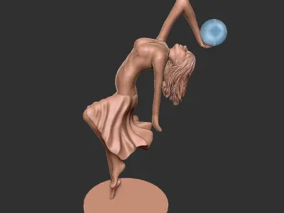 Ballet dancer statue lamp 3D print model