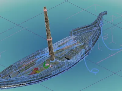 Game Beach Stranding Boat 06 3D model