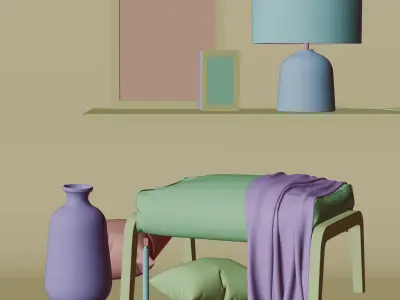 BEDROOM DECOR Set 4  3D model