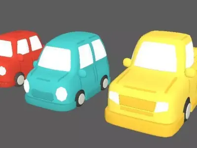 car toons pack  3   Vehicles  3D model