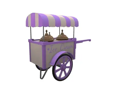 Ice Cream Cart Low-poly 3D model