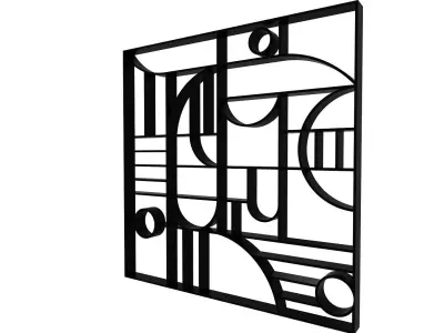 3D Decorative Partition Black 3D model