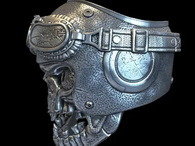Skull ring biker helmet vol1  jewelry 3D print model