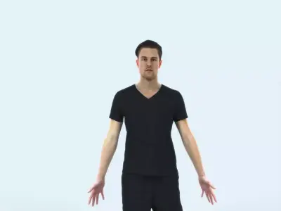 Virtue B Animated Rigged Sports Man Low-poly 3D model