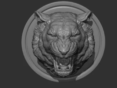 Tiger grin roar 3D print model