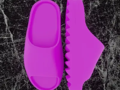 ADIDAS YEEZY SLIPPER - PURPLE Low-poly 3D model