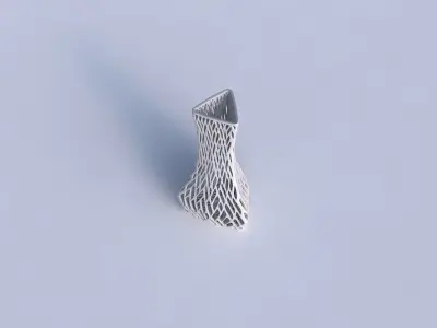 Vase puffy triangle with lattice tiles  3D print model purchase