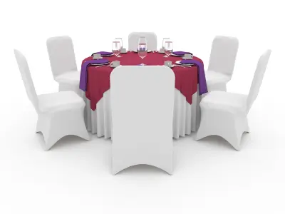 Banquet Table and Chair 28 3D model