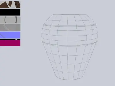 Clay pot Low-poly 3D model