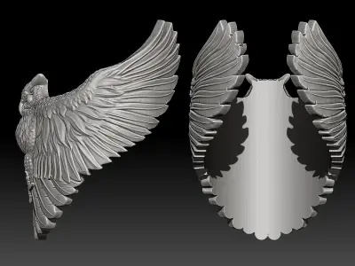 Owl Ring Sculpture jewelry Gold necklace 3D print model