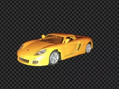 3D Yellow Toy Car on a Chair 3D model