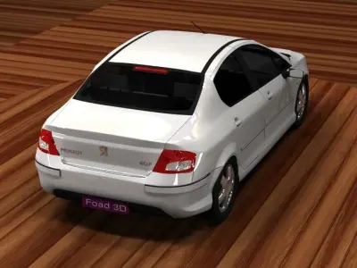 Peugeot 407 Low-poly 3D model