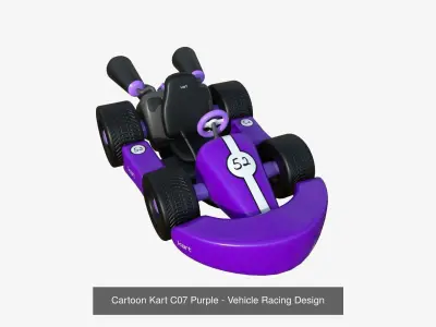 10 Cartoon Karts Purple Collection - Vehicle Racing Design 3D Model Pack