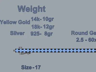 Tennis Bracelet 3D print model