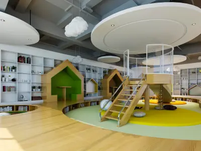 Kindergarten Activity Room - Preschool Classroom 3D Model Low-poly 3D model