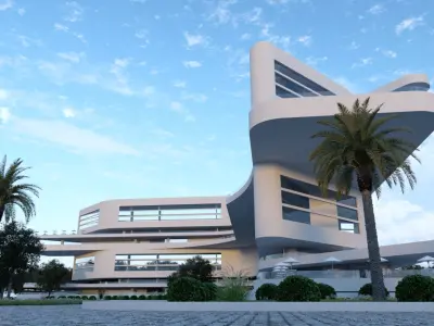 Modern Building V01 3D model