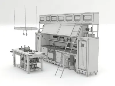 Kitchen Rustic 3D model