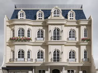 Fasade of Luxury Classic House 3D model