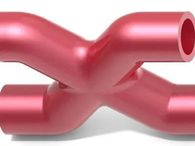 Creative Four Way Pipe Fitting 3D print model