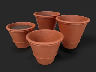 Terracotta Exterior Siena Olive Plant Pot Low-poly 3D model