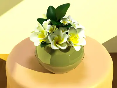 White Flowers  3D model