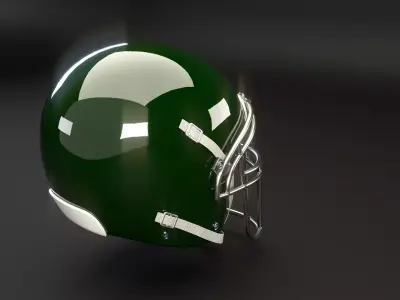 Green American Football Helmet Low-poly 3D model