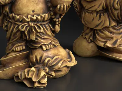 Laughing Buddha Statue Low-poly 3D model