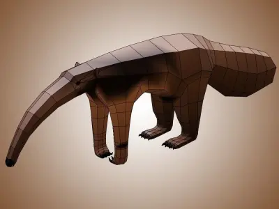 Anteater Low Poly Low-poly 3D model