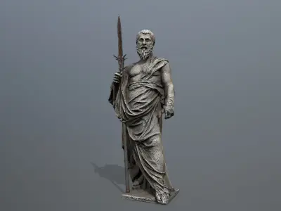 Man Statue Low-poly 3D model