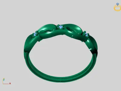 Women Ring Diamond Stone STL 3DM Lightweight Printable 3D print model 38