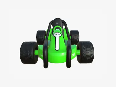 Cartoon Kart G03 Green - Vehicle Racing Design Low-poly 3D model