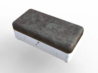 Footstool With Key Christmas Rigged Low-poly 3D model