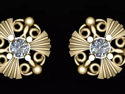KENNETH GOLD EARRING 3D PRINTABLE MODEL  3D print model