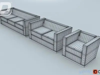 Harper seater set 3D model