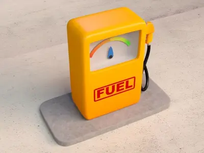 Cartoon Gas Pump 3D model