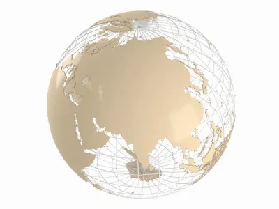 Globe News Skeleton Khaki Color 3D model