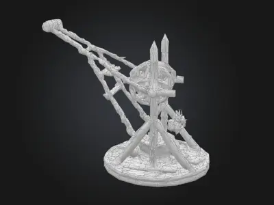 Orc Siege Crane Construction Model STL OBJ 3D model