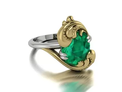 Jewelry Ring Gold 3D print model 7