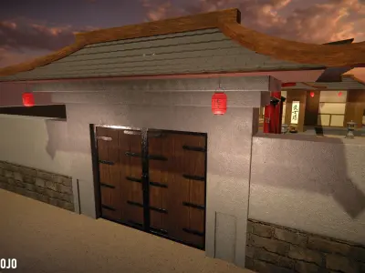 Japan Dojo - Fight arena 3D model