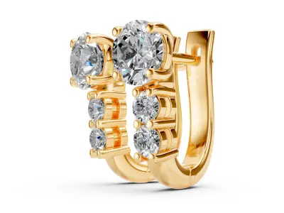 Diamond Earrings Free 3D print model