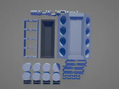 Printable V8 Engine Miniature Kit- Hobby-STEM-Decorative Display 3D print model