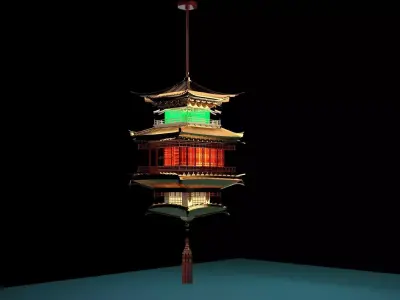 Chinese palace house lantern  3D model get