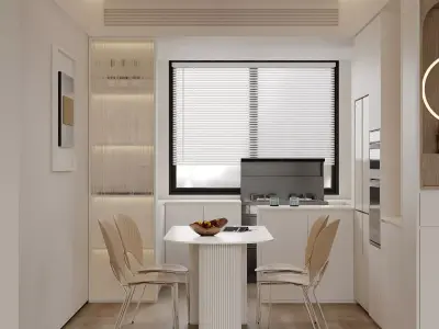 Modern living room dining room interior scenes 137 3D model