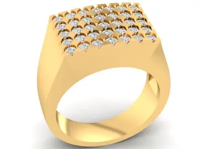Luxury Square Pave Diamond Men Ring  2769 3D print model