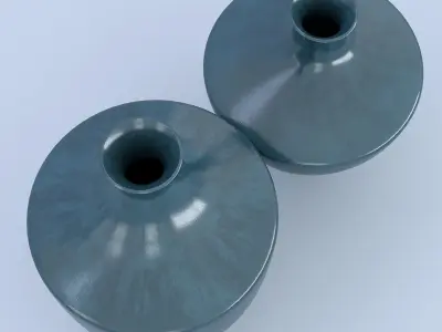 Ceramic Blue Vases 3D model