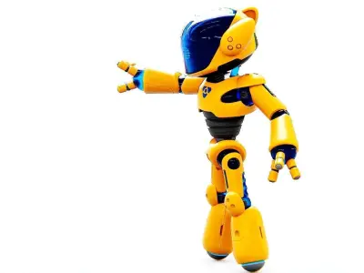 UTILITY BOT MONIKA  Rigged for Unreal Engine - Unity - MIXAMO 3D model