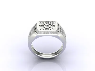Print Ready STL 3DM  Gents Rings Diamond Men Ring  3D print model 173
