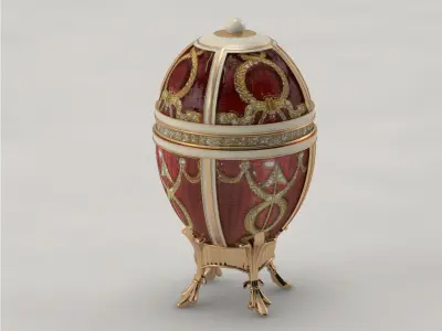 Objet Decoratif Oeuf Rosebud Faberge Free 3D model