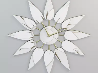 Floral wall clock 3D model
